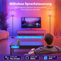 HANDSONIC LED Stehlampe,WIFI RGBCW Stehlampe Wohnzimmer,9W E27 Dimmbar Stehlampe,Stehleuchte mit APP,Arbeiten Sie mit Alexa & Google Assistant,DIY-Modus,Musikmodus & Timing-Funktion (Weiß)