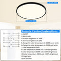 MOONSEA 48W LED Deckenleuchte Flach Dimmbar mit Fernbedienung, Ultra Dünn Deckenlampe Wohnzimmer, 3000-6500K Ø50cm, Deckenleuchte Dimmbar für Wohnzimmer Schlafzimmer Kinderzimmer Büro, Schwarz