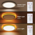 BLNAN LED Deckenleuchte Dimmbar, 2000K Nachtlicht Warm, 24W Deckenlampe mit Fernbedienung, 3000K-6500K Flach Deckenleuchte für Schlafzimmer Kinderzimmer Wohnzimmer, Rund Weiss 33CM