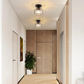ZMH Deckenleuchte Schwarz Deckenlampe Kristall: Modern Flurlampe E27 Küchenlampe mit Metall Rahmen Vintage Innen Deckenbeleuchtung für Flur Korridor Küche Balkon Wohnzimmer Hotel (Ohne Leuchtmittel)