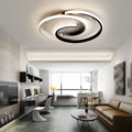 LED Deckenlampe,Moderne Deckenleuchte Dimmbar mit Fernbedienung Wohnzimmer, Schwarz-Weiß Schlafzimmerlampe, Rund, Wohnzimmerlampe mit Memory Funktion, für Wohnzimmer,Schlafzimmer, Büro