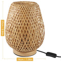DAXGD Tischlampe für den Innenbereich, E27 Retro-Bambus-Schreibtischlampe, handgefertigtes Nachtlicht im Bohemian-Stil für Schlafzimmer, Wohnzimmer, Kinderzimmer