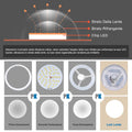 EXTRASTAR Deckenlampe 24W Led Deckenleuchte 35CM peultradünne Moderne 6500K Kaltweiß 1900LM Deckenbeleuchtung,Diamantstreifen-UFO-Panel,Deckenleuchte ist geeignet für Wohnzimmer, Küche, Bad usw.