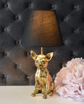 Tischlampe Chiwawa Hundelampe Tischleuchte (ohne Leuchtmittel) Chihuahua Nachttischlampe Leuchte 48cm Schwarz Gold cw213 Palazzo Exklusiv
