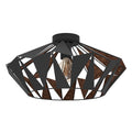 EGLO Deckenlampe Carlton 6, 1 flammige Deckenleuchte Vintage, Industrial, Retro, Wohnzimmerlampe aus Stahl in Schwarz, Kupfer, Küchenlampe, Flurlampe Decke mit E27 Fassung