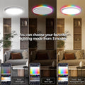 OURLOVEII 30W LED Deckenleuchte Smart Home 30cm RGB Deckenlampe rund Dimmbar mit Fernbedienung mit Steuerbar via App Farbwechsel Kompatibel mit Alexa und Google Assistant Wohnzimmer, Weiß