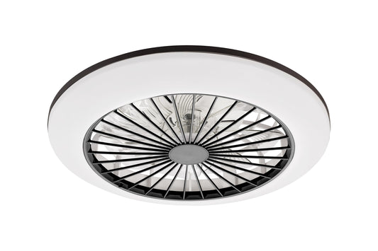 HSL LED-Deckenleuchte mit Ventilator Ø 45,5cm, Deckenventilator mit Lampe, Stufenlos Lüftungsgeschwindigkeiten, mühelose Lichtdimmung, mit Fernbedienung, 2700-6500K, 4300Lm, Klimagerät