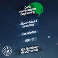BRILONER – LED Tischlampe Kabellos, Dimmbare Nachttischlampe Touch, Schreibtischlampe, Leselampe, Tischleuchte Outdoor und Indoor, USB-C, Camping Lampe, Warmweißes Licht, Ø105x260 mm (DxH), Schwarz