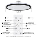 AmazeFan LED Deckenleuchte Dimmbar - 24W 2400LM Deckenlampe mit Fernbedienung - 6W Nachtlicht Warm - LED Deckenleuchte Flach für Schlafzimmer Kinderzimmer Wohnzimmer-Rund (24W-29CM-Schwarz)
