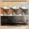 Aisutha LED Deckenleuchte, 24W 2800LM Deckenlampe LED Deckenleuchte Flach Dimmbar mit Fernbedienung, 3000K-6500K, IP54 Ultra Dünn Schlafzimmer Lampe für Wohnzimmer Kinderzimmer Küche Badezimmer