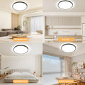 Yexati LED Deckenleuchte 24W 6000K/4000K/3000K, 3200LM IP54 Ultra Dünn Deckenlampe, Flach Rund Modern Badezimmer Lampe Schwarz Küchenlampe für Flur Schlafzimmer Balkon Wohnzimmer Küche Keller Ø30 CM