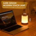 Auxmir Nachtlicht Nachttischlampe Touch Dimmbar mit 256 RGB Farben 5 Modi, Tischlampe Kabellos USB Aufladbar Timing Funktion, Tragbar LED Lampe Holzmaserung, Stilllicht für Schlafzimmer Wohnzimmer