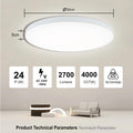 EACLL Deckenlampe LED Deckenleuchte Ø30CM 24W 4000K, 2700LM, IP44 Rund Neutralweiss, Modern Decke Lampe Schlicht Weiß, Nicht Dimmbar, für Schlafzimmer Flur Keller Balkon Bad Küche Kinderzimmer