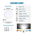 EXTRASTAR Deckenlampe 24W Led Deckenleuchte 35CM peultradünne Moderne 6500K Kaltweiß 1900LM Deckenbeleuchtung,Diamantstreifen-UFO-Panel,Deckenleuchte ist geeignet für Wohnzimmer, Küche, Bad usw.