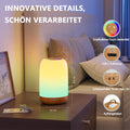 UPXNBOR LED Nachttischlampe Touch Dimmbar mit 256 RGB Farben & 4 Modi, Tischlampe Kabellos mit Timer & Haken, USB Aufladbar, Holzmaserung, Tragbares Nachtlicht für Schlafzimmer, Wohnzimmer