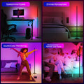 Lanmonlily LED Stehlampe mit Fernbedienung und APP, RGBICW Stehlampe Dimmbar, mit Alexa und Google, Musik Sync, 16 Millionen Farben, 68 Szenenmodi, Stilvolle Stehleuchte für Schlafzimmer