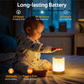 Nachttischlampe Touch Dimmbar, 4 Modi & 256 RGB Farbwechsel Warmes LED Nachtlicht Kinder, USB Aufladbar Stilllicht Touch Lampe mit Timing Funktion, Tischlampe Kabellos für Schlafzimmer Wohnzimmer