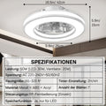 Nigecue 50W Deckenventilator mit Beleuchtung, Ø42CM Deckenlampe Deckenleuchte mit Ventilator Fernbedienung, 3000K-6500K Farbtemperatur, RGB-Lichter, 6 Windstufen, Timer, Speicherfunktion, 3000lm