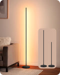 EDISHINE Stehlampe Wohnzimmer, LED Stehlampe Dimmbar, 3000K warmweiße Stehleuchte mit Memory-Funktion, höhenverstellbar 146 cm, moderne Standleuchte für Schlafzimmer und Büro, Schwarz