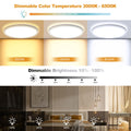 LEZOE 18W RGB LED Deckenleuchte Dimmbar mit Fernbedienung, 1800LM LED Deckenlampe Dimmbar RGB Farbwechsel, 3000K-6500K IP54 Flach Panel für Wohnzimmer Schlafzimmer Kinderzimmer Küche Bad φ22x2.5cm