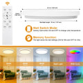 LEZOE 18W RGB LED Deckenleuchte Dimmbar mit Fernbedienung, 1800LM LED Deckenlampe Dimmbar RGB Farbwechsel, 3000K-6500K IP54 Flach Panel für Wohnzimmer Schlafzimmer Kinderzimmer Küche Bad φ22x2.5cm