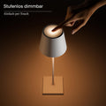 SIGOR Nuindie 2.0 - Dimmbare LED Akku-Tischlampe Indoor & Outdoor, IP54 spritzwassergeschützt, Höhe 38 cm, aufladbar mit USB-C, 12 h Leuchtdauer, delfinblau