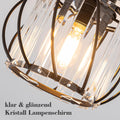 ZMH Deckenleuchte Schwarz Deckenlampe Kristall: Modern Flurlampe E27 Küchenlampe mit Metall Rahmen Vintage Innen Deckenbeleuchtung für Flur Korridor Küche Balkon Wohnzimmer Hotel (Ohne Leuchtmittel)