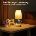 Suright Nachttischlampe Touch Dimmbar, Tischlampe mit USB A+C Ladefunktion