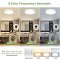 LEZOE LED Deckenleuchte mit Bewegungsmelder Dimmbar, 24W 2400LM Radar Sesor Deckenlampe Dimmbar, 3000K/4000K/6500K IP54 Sensorlampe Für Badezimmer, Garage, Treppen, Keller, Flur, Balkon, Diele 30cm