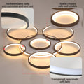 LED Deckenleuchte | Moderne 7-Ringe Wohnzimmer Deckenleuchte | Schwarz Runder Kreis 120W/Ø110cm | Schlafzimmer Deckenleuchten | 2800K-6000K Dimmbar Mit Fernbedienung | Restaurant Innendeckenleuchte