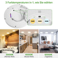 zemty [2Stück/3Farben 3000/4000/6500K LED Deckenleuchte Flach, 15W 1800LM Ø18cm Deckenleuchten, Rund Ultra Dünn Deckenlampe LED Lampen Deckenlampen,Deckenbeleuchtung für Badezimmer,Küche,Schlafzimmer