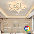LED Deckenleuchte Wohnzimmer Modern, 3000k-6500k Deckenlampe LED Dimmbar mit Fernbedienung und App Steuerung, Timer-Funktion Deckenlampe Blume für KüCher Wohnzimmer Schlafzimmer (5 KöPfe/ø60cm/23.6in)