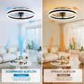 NIORSUN Deckenventilator mit Beleuchtung,50CM LED Lampe mit Ventilator,3 Farbtemperatur und 6 Geschwindigkeiten Deckenventilator mit Licht,APP/Fernbedienung Dimmbar Ventilator Deckenlampe Schwarz
