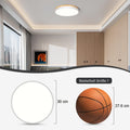 Qamra LED Deckenlampe, Deckenleuchte Holz 30cm, Weiß Lampe für Wohnzimmer Schlafzimmer Küche Flur Esszimmer 24W 4000K