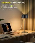 TRUMPETS Kabellose Tischlampe Akku Dimmbar, Kleine Tischlampe Vollmetall 3 Farbtemperatur, Nachttischlampe Kabellos USB-C, IP54, H25cm,für Outdoor Nachttisch Esstisch Schreibtisch