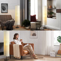 LALISU Stehlampe Papier Lampe Moderne Stehlampen mit Lampenschirm, Stehlampe für für Wohnzimmer Mit Fußschalter, Schlafzimmer und Arbeitszimmer (White-03)