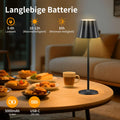 Suright Tischlampe Kabellos, 5000mAh Akku Tischleuchte mit 3 Farbmodi