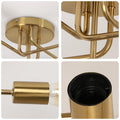 DELIPOP Deckenleuchte Vintage - 5 Flammig E27 Retro Deckenlampe Kronleuchter Gold Modern für Wohnzimmer Esszimmer Flur Restaurant Hotel Café