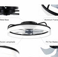 DWDVBL 50cm Deckenventilator Mit Beleuchtung 48W 220V Dimmbare Deckenleuchte Mit Fernbedienung Und APP 6 Geschwindigkeiten Lampe Mit Ventilator Timer Schlafzimmer Wohnzimmer Schwarz