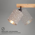 BRILONER - Deckenlampe mit Sternenhimmel, schwenkbar, Lampenschirm aus Stoff, Deckenleuchte, Lampe, Wohnzimmerlampe, Schlafzimmerlampe, Küchenlampe, Deckenstrahler, 28,5x13x15,5 cm, Taupe