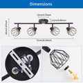 ANWIO Deckenleuchte E14 4 Flammig Schwarz, LED Deckenstrahler 4 Flammig Schwenkbar Flurlampe Lampe Wohnzimmer LED Deckenlampe Küche Spotleuchte Wand Schlafzimmer (Ohne Leuchtmittel) EUC-