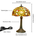 Lampe Buntglas-Sonnenblumen-Tischlampe, Nachttisch-Leseschreibtischlampe, Vintage-Orange-Blau-Nachtlampe, 19 Zoll hoch, für Wohnzimmer, Schlafzimmer, Arbeitszimmer, Bücherregal, Büro, A