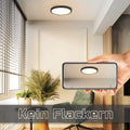 ZMH Deckenlampe LED Deckenleuchte Flach - Küchenlampe Schwarz 15W Badezimmerlampe Rund Küche Deckenbeleuchtung 3000K Schlafzimmerlampe Klein Badlampe IP44 Flurlampe Ø18cm für Schlafzimmer Bad Flur