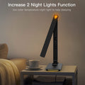 Schreibtischlampe LED Dimmbar mit Ladefunktion Uhr - Tischlampe Nachtlicht mit 10W Kabellosem Ladegerät, USB-Ladeanschluss Klappbare Schreibtisch Lampe, Touch 5-stufig Dimmbare Beleuchtung, 3 Modi