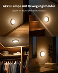 Combuh Led Akku Deckenleuchte Badezimmer mit Bewegungsmelder, Aufladbare Batteriebetriebene Lampe Keller Ohne Stromanschluss, Kabellose Deckenlampen mit Fernbedienung für Garage Flur, Rund 1 Stück