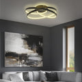 B.K.Licht - LED Deckenlampe mit warmweißer Lichtfarbe, geschwungenes Design, 35 Watt, 4600 Lumen, LED Deckenleuchte, Lampe, Wohnzimmerlampe, Schlafzimmerlampe, Küchenlampe, 39x39,5x14,5 cm, Schwarz