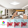 RGB LED Deckenleuchte Dimmbar mit Fernbedienung, 24W 2400LM Deckenlampe Farbwechsel, 3000K-6500K IP54 Wasserfest flach LED Panel für Wohnzimmer Schlafzimmer Kinderzimmer Küche Badezimmer 30x2.5cm