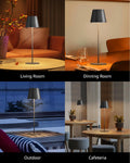 FUYO LED Tischlampe Kabellose 2er Set USB-C-Ladung Akku-Tischleuchte Outdoor mit Touch Stufenlos Dimmbar 2700K-6000K/3 Farben - für Wohnzimmer Schlafzimmer Balkon Garten Terrasse (Schwarz)