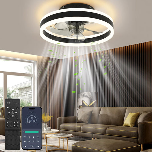 Nalezuns Ventilator Deckenleuchte,LED Deckenventilator mit Beleuchtung,3 Farbtemperatur und 6 Geschwindigkeiten Deckenventilator mit Lampe,Fernbedienung Leise Dimmbar Ventilator Deckenlampe