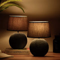 BRUBAKER 2er Set Tisch- oder Nachttischlampen Zen Garden Anthrazit Grau - Keramikfüße in zweifarbigem, mattem Finish - 38 cm Höhe
